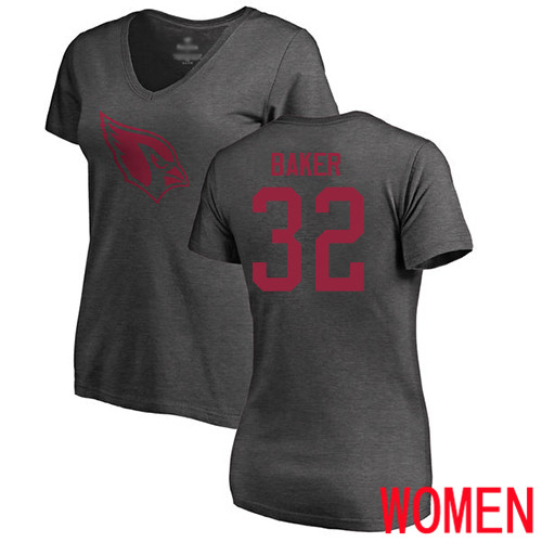 Arizona Cardinals Ash Women Budda Baker One Color NFL Football #32 T Shirt->nfl t-shirts->Sports Accessory